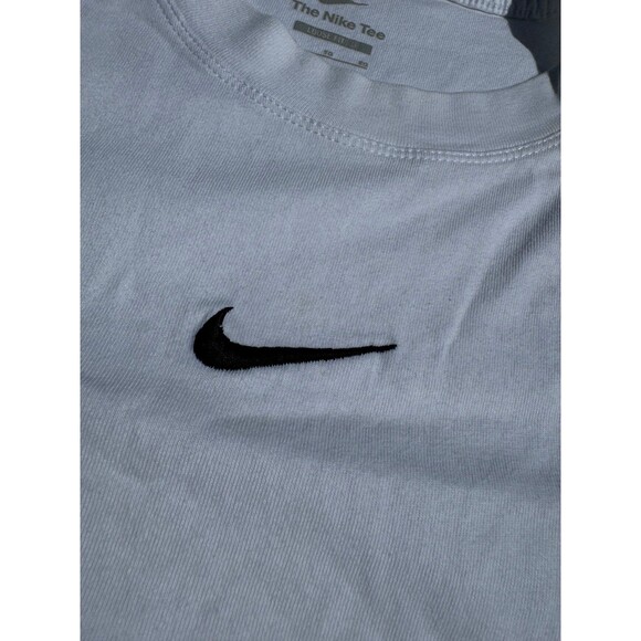 Nike Essential T-Shirt Womens XL Short Sleeve Embroidered Swoosh White Black - Picture 3 of 5